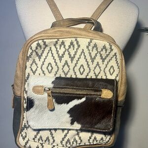 Myra Bag Tan and Cream Backpack